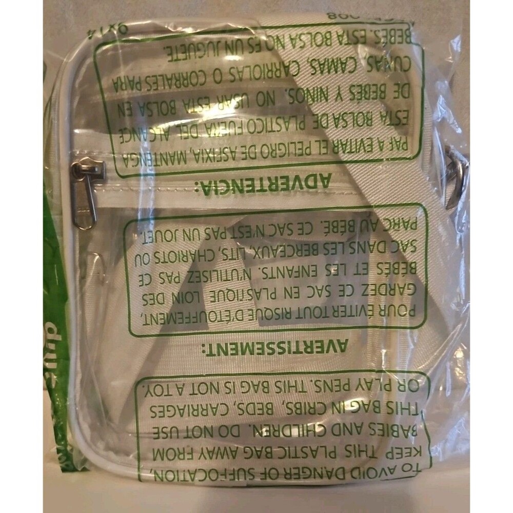 Small Plastic Clear Shoulder Strap Bag With Zipper Pocket Stadiums School NEW
